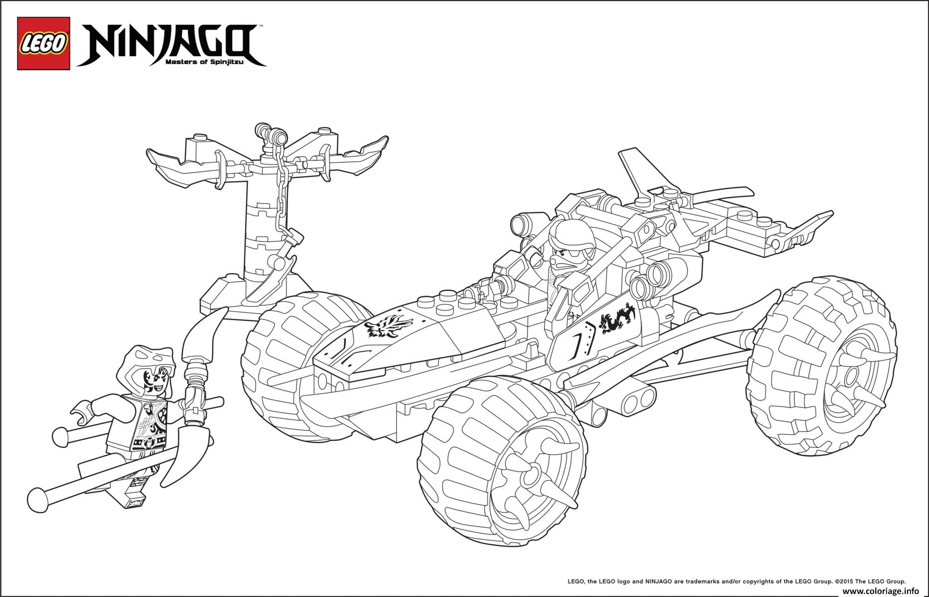 Dessin ninjago lego voiture 4x4  Coloriage Gratuit à Imprimer